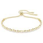 Swarovski armbånd Matrix Tennis bracelet Round cut, White, Gold-tone plated - 5730709