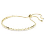 Swarovski armbånd Matrix Tennis bracelet Round cut, White, Gold-tone plated - 5730709