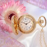 Bonett lommeur anhengsur double m/lokk inkl. kjede - 418D