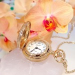 Bonett lommeur anhengsur double m/lokk inkl. kjede - 418D