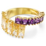 Swarovski Matrix ring Mixed cuts, Multicolored, Gold-tone plated - 5722452