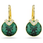 Swarovski øredobber Bella V drop earrings Round cut, Green, Gold-tone plated - 5735389