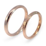 Gifteringer i nøttefarget gull 14 kt, 3 mm & 2.5 mm med 19 diam. GERSTNER - 31311