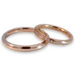Gifteringer i nøttefarget gull 14 kt, 3 mm & 2.5 mm med 19 diam. GERSTNER - 31311