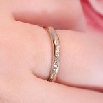 Gifteringer i nøttefarget gull 14 kt, 3 mm & 2.5 mm med 19 diam. GERSTNER - 31311