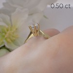 Forlovelsesring Margrete med Oval Lab Grown diamant i 0,40 ct og River (D) -VS1 - LAB1611640RVGU