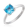 Gullring i 14 kt med topas Swiss blue - 57296