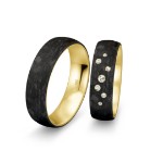 Gifteringer med carbon, diam. 0.091 ct, 6 mm. Carbon - 4981452
