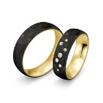 Gifteringer med carbon, diam. 0.091 ct, 6 mm. Carbon - 4981452