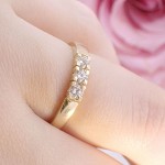 Forlovelsesring diamantring Iselin 3x0,10 ct TW-Si i gult gull - 85030100