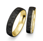 Gifteringer med carbon, diam. 0.110 ct, 5 mm. Carbon - 4981466