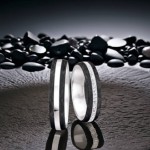 Gifteringer med carbon, diam. 0.303 ct, 5 mm. Carbon - 4981458