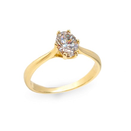 Forlovelsesring med Oval Lab Grown diamant i 0.70 ct og River (D)-VS1 - LG070gg Forlovelsesring med Oval Lab Grown diamant i 0.70 ct og River (D)-VS1 - LG070gg