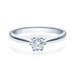 Diamantring forlovelsesring med 0,40 ct River (E)–VS2 i 14kt gull. Leticia - 18007040hv