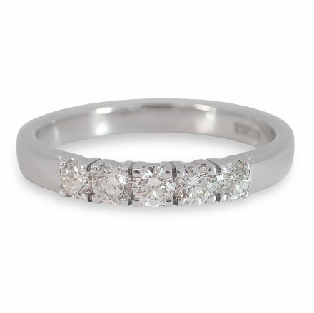 Iselin alliansering 585/14 karat hvitt gull med 5x0.10 ct TW-Si Iselin alliansering 585/14 karat hvitt gull med 5x0.10 ct TW-Si