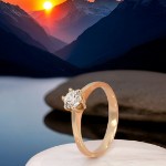 Forlovelsesring med Lab Grown diamant 0,40 ct D-VSi 14kt gult gull. Diona - 180010400LAB