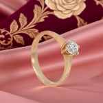Forlovelsesring med Lab Grown diamant 0,40 ct D-VSi 14kt gult gull. Diona - 180010400LAB