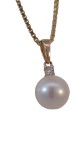 Diamantsmykke i 14kt gull med perle og diamant 0,35ct W-Si - coc4000147