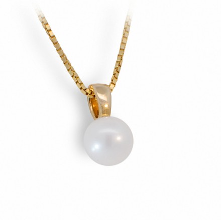 Smykke i 14kt gull med perle - coc7508 Smykke i 14kt gull med perle - coc7508