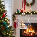 Swarovski figurer Holiday Cheers Tree and Snowman Ball Ornament - 5701509