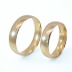 Giftering i gult gull 14kt, 5 mm, modell 167. RUBIN - 1250