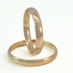 Giftering i gult gull 14kt, 3 mm, modell 167. RUBIN - 1230