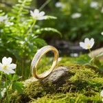 Diamantring i 14kt gult gull med 0,03 ct W-Si - 57281