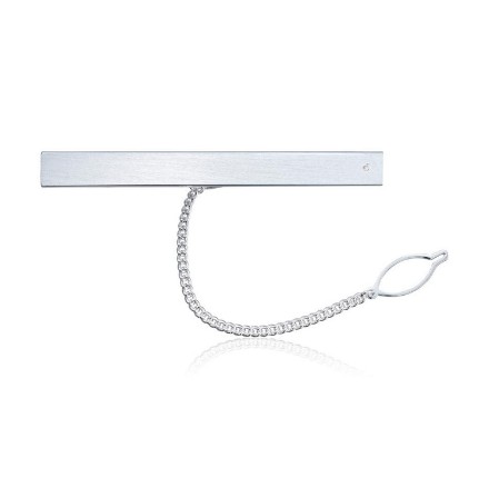 Slipsnål i sølv med blank stein og sikkerhetslenke - 3041504 Slipsnål i sølv med blank stein og sikkerhetslenke - 3041504