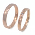 Gifteringer i nøttefarget gull 14 kt, 3 mm & 3.5 mm. GERSTNER - 31313