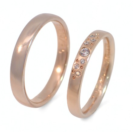 Gifteringer i nøttefarget gull 14 kt, 3 mm & 3.5 mm. GERSTNER - 31313 Gifteringer i nøttefarget gull 14 kt, 3 mm & 3.5 mm. GERSTNER - 31313