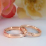 Gifteringer i nøttefarget gull 14 kt, 3 mm & 3.5 mm. GERSTNER - 31313