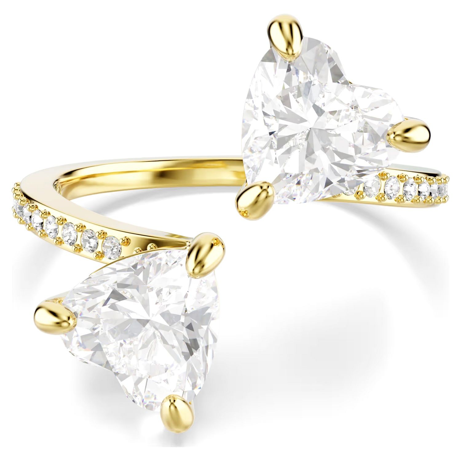 Swarovski Mesmera open ring Heart cut, Pavé, White, Gold-tone plated - 5733479