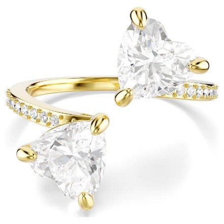 Swarovski Mesmera open ring Heart cut, Pavé, White, Gold-tone plated - 5733479 Swarovski Mesmera open ring Heart cut, Pavé, White, Gold-tone plated - 5733479