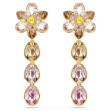 Swarovski Idyllia drop earrings Mixed cuts, Flower, Multicolored, Gold-tone plated - 5732381