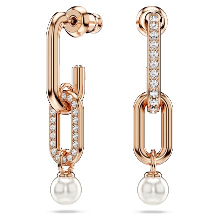 Swarovski øredobber Constella drop earrings Crystal pearl, Round cut, White, Rose gold-tone plated - 5728585 Swarovski øredobber Constella drop earrings Crystal pearl, Round cut, White, Rose gold-tone plated - 5728585