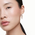 Swarovski øredobber Constella drop earrings Crystal pearl, Round cut, White, Rose gold-tone plated - 5728585