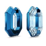 Swarovski øredobber Lucent hoop earrings Octagon shape, Small, Blue - 5696038
