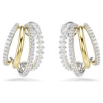 Swarovski øredobber Hyperbola hoop earrings Mixed cuts, Mini, White, Mixed metal finish - 5689718