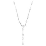 Swarovski collier Constella Y necklace Crystal pearl, Round cuts, White, Rhodium plated - 5711830