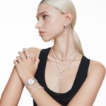 Swarovski collier Constella Y necklace Crystal pearl, Round cuts, White, Rhodium plated - 5711830