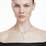 Swarovski collier Constella Y necklace Crystal pearl, Round cuts, White, Rhodium plated - 5711830