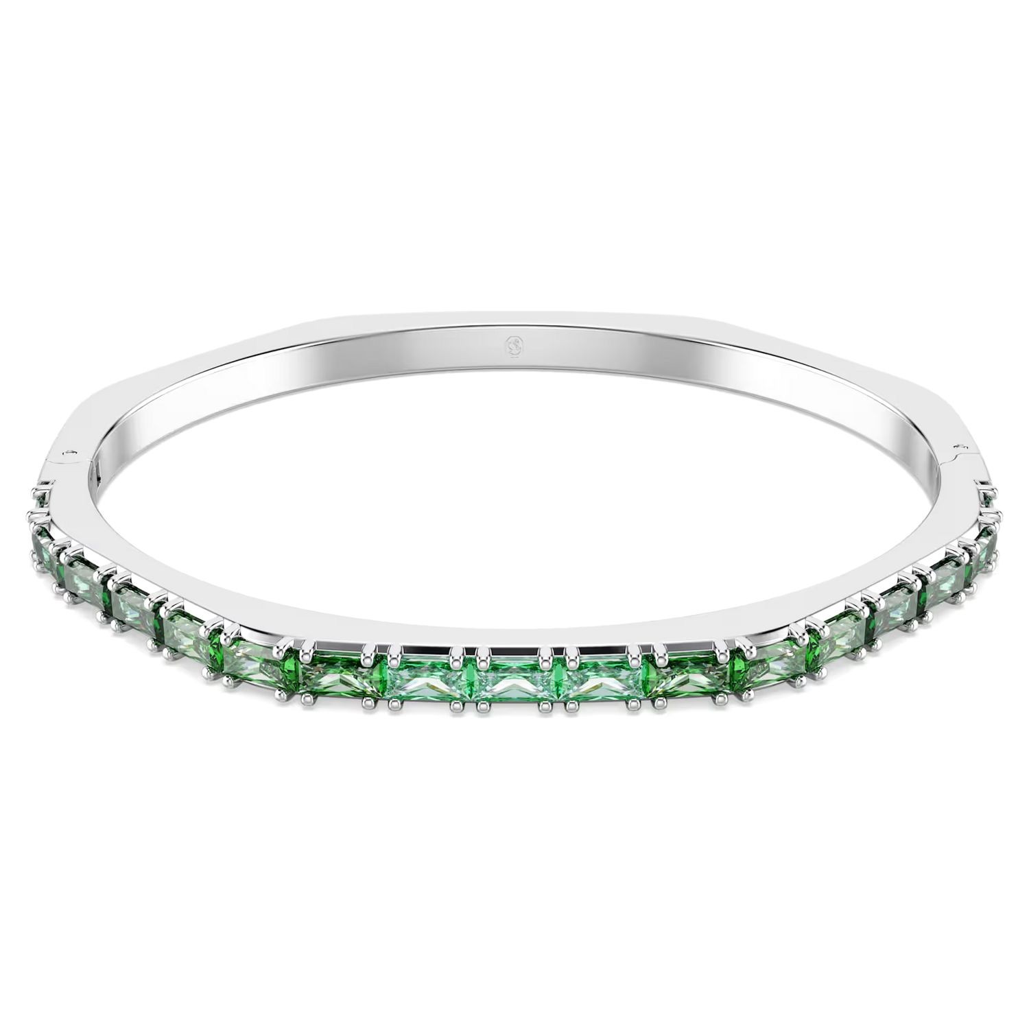 Swarovski armbånd Matrix bangle Baguette cut, Octagon shape, Green, Rhodium plated - 5705785