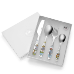 4 deler stålbestikk Hjertevenn pike, sett - 6545