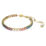Swarovski armbånd Matrix Tennis bracelet Round cut, Multicolored, Gold-tone plated - 5685691