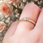 Diamantring - forlovelsesring i gult gull med  0,22 ct W-Si - Bur538279