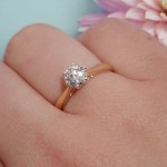 Diamantring forlovelsesring  0,70 ct TW-SI i 14kt gult gull Leticia -18007070gg