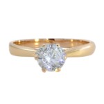 Diamantring forlovelsesring  0,70 ct TW-SI i 14kt gult gull Leticia -18007070gg