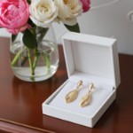 Øredobber i gult gull 14kt med zirkonia - bur2341881