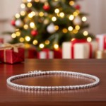 Swarovski collie Matrix Tennis necklace, Round cut, White, Rhodium plated - 5681796