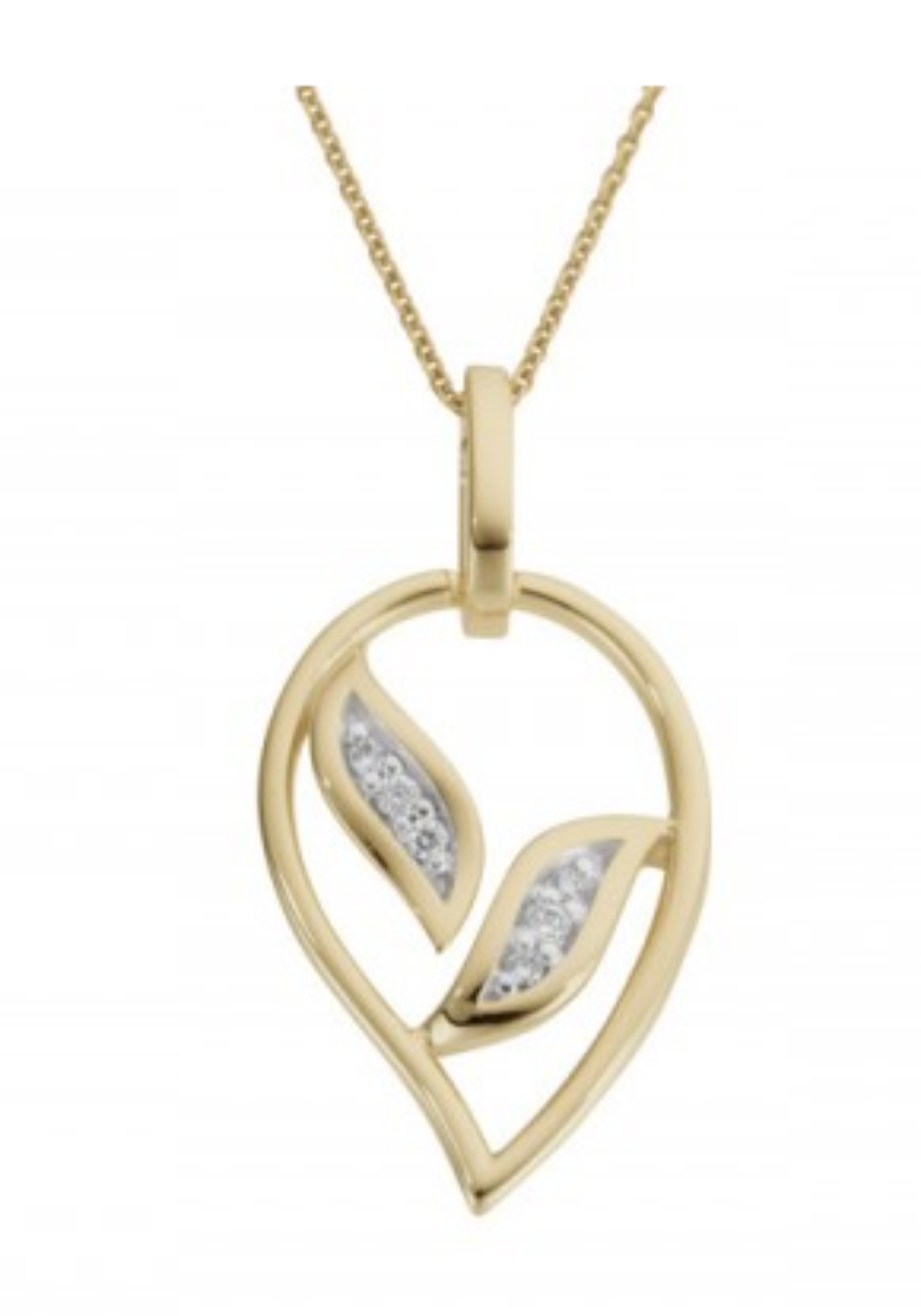 Diamantsmykke i gull med diamanter 0,038 ct W-Si - 234373